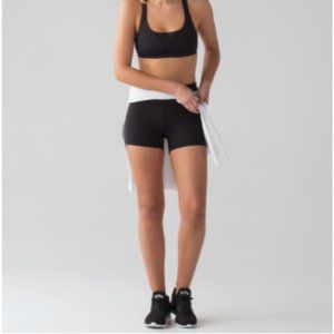 lululemon Black Smooth Stride Hot Short, Size 10.